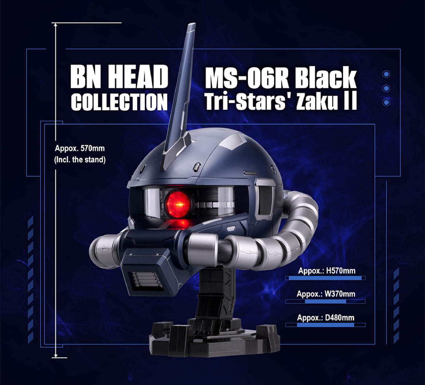 BN HEAD COLLECTION MS-06R BLACK TRI-STARS' ZAKU II