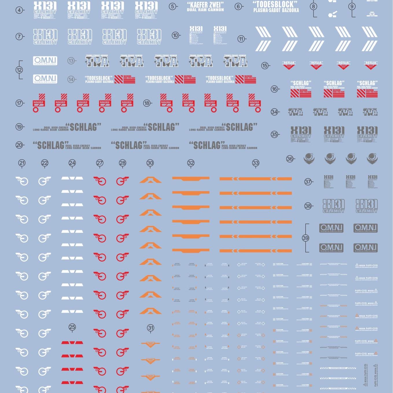 EVO FM Calamity Gundam UV Water Decal
