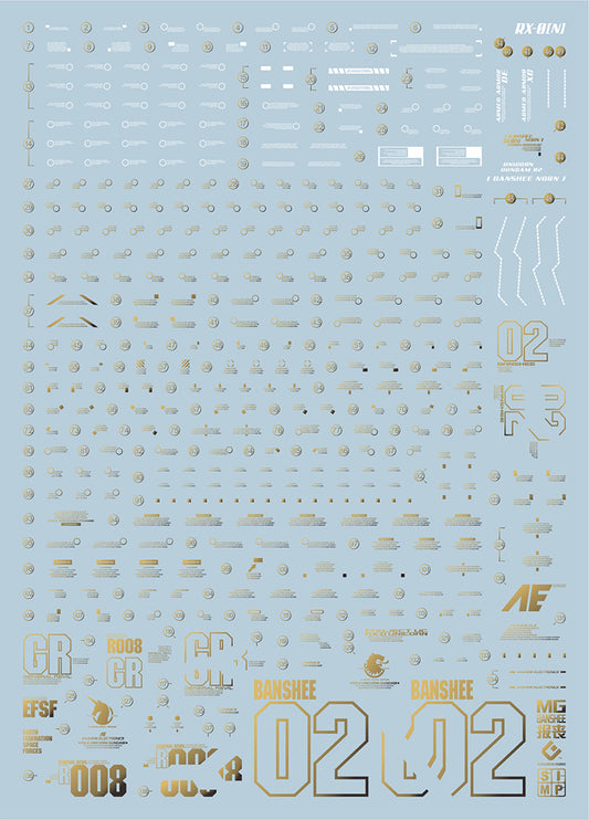 EVO MG Unicorn Gundam Banshee Ver Ka UV Water Decal