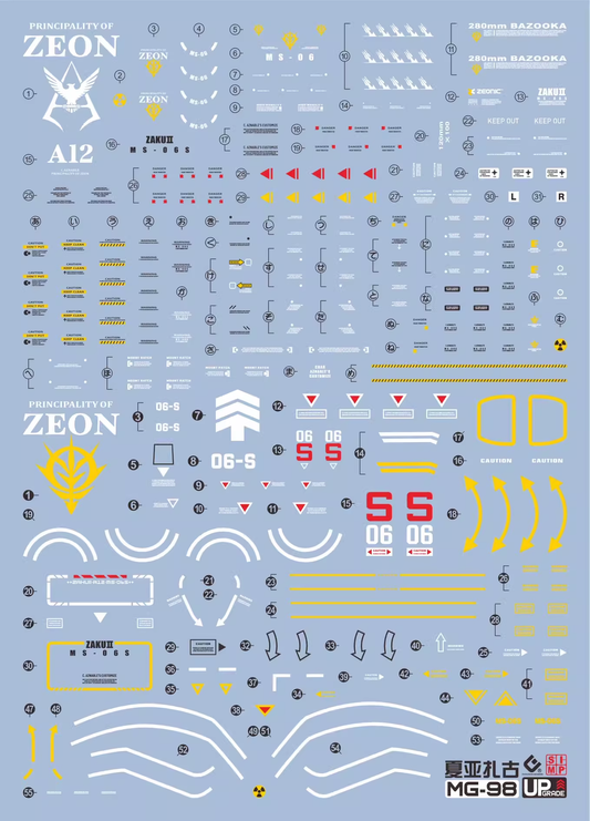 EVO MG Char's Zaku 2.0 UV Water Decal