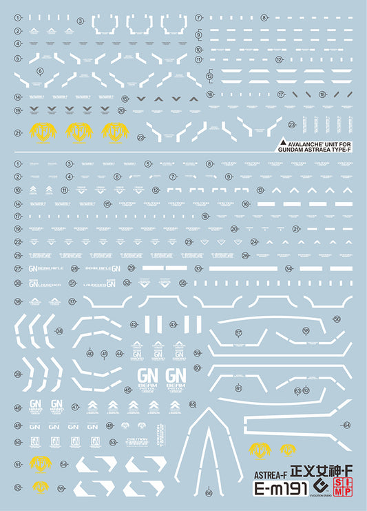 EVO MG Gundam Astraea Type-F + Avalanche Unit UV Water Decal