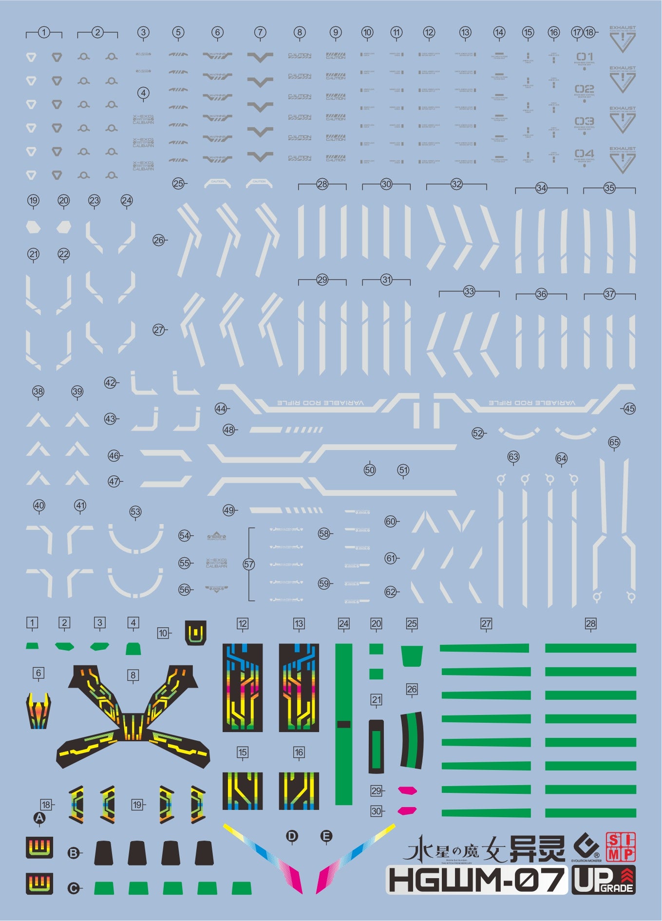 EVO HG TWFM Gundam Calibarn UV Water Decal