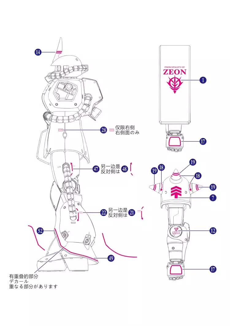 EVO MG Char's Zaku 2.0 UV Water Decal
