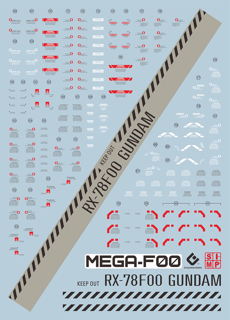EVO 1/48 RX-78F00 Gundam UV Water Decal