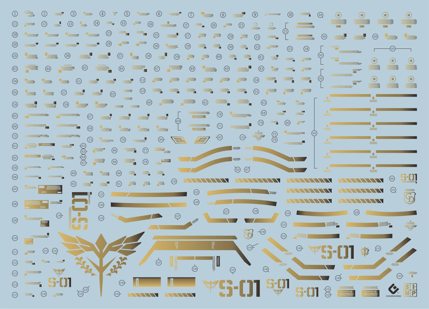 EVO MG Sazabi Ver. Ka Gold UV Water Decal
