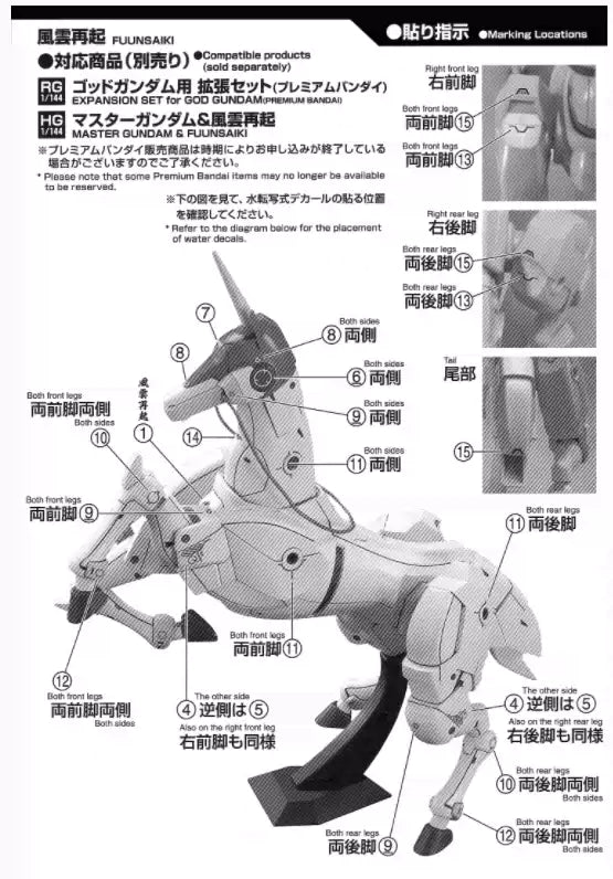 EVO RG God Gundam UV Water Decal