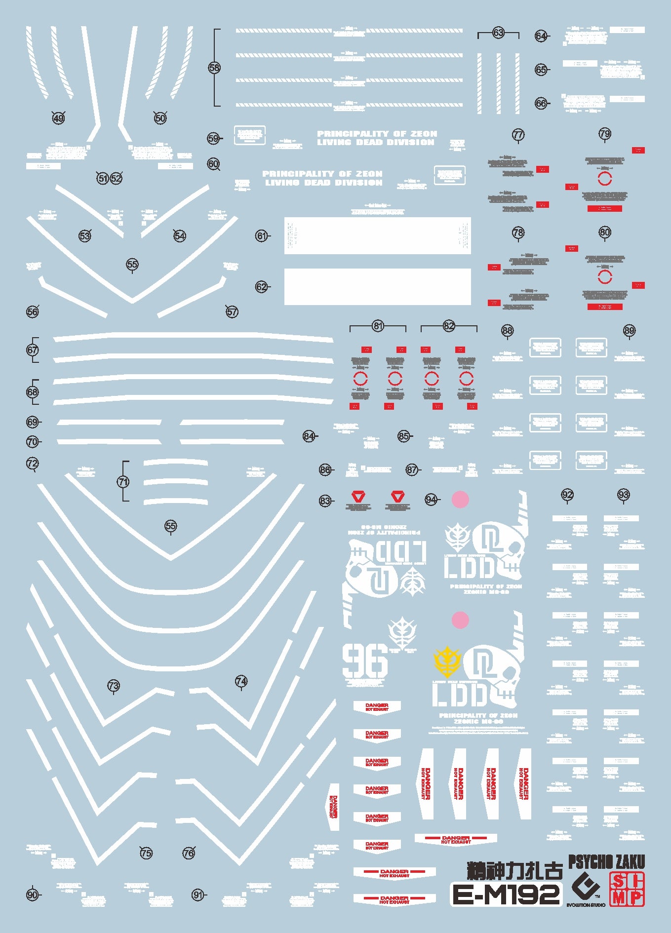 EVO MG Psycho Zaku Ka UV Water Decal