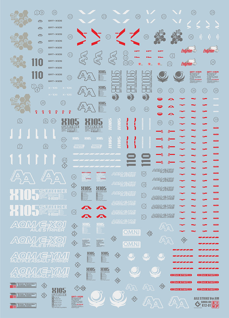 EVO MG Aile Strike Gundam UV Water Decal