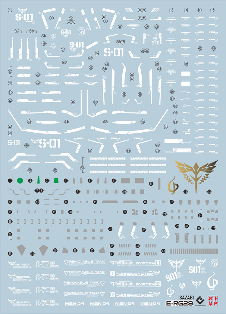 EVO RG MSN-04 Sazabi UV Water Decal