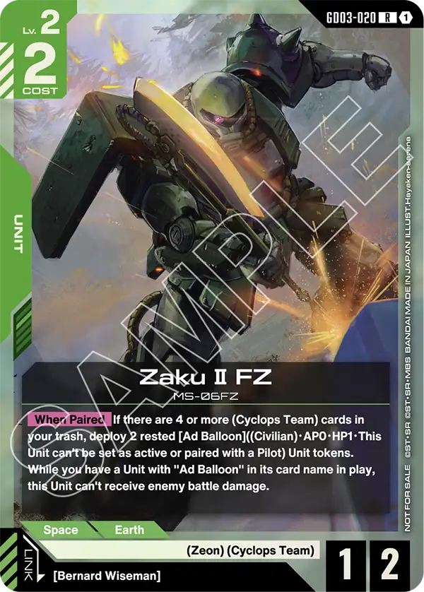GD03-020 R 1 Zaku II FZ Promo (Copy)