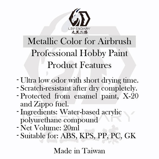 LEGENDARY WATER BASED PAINT METALLIC COLOR FOR AIRBRUSH