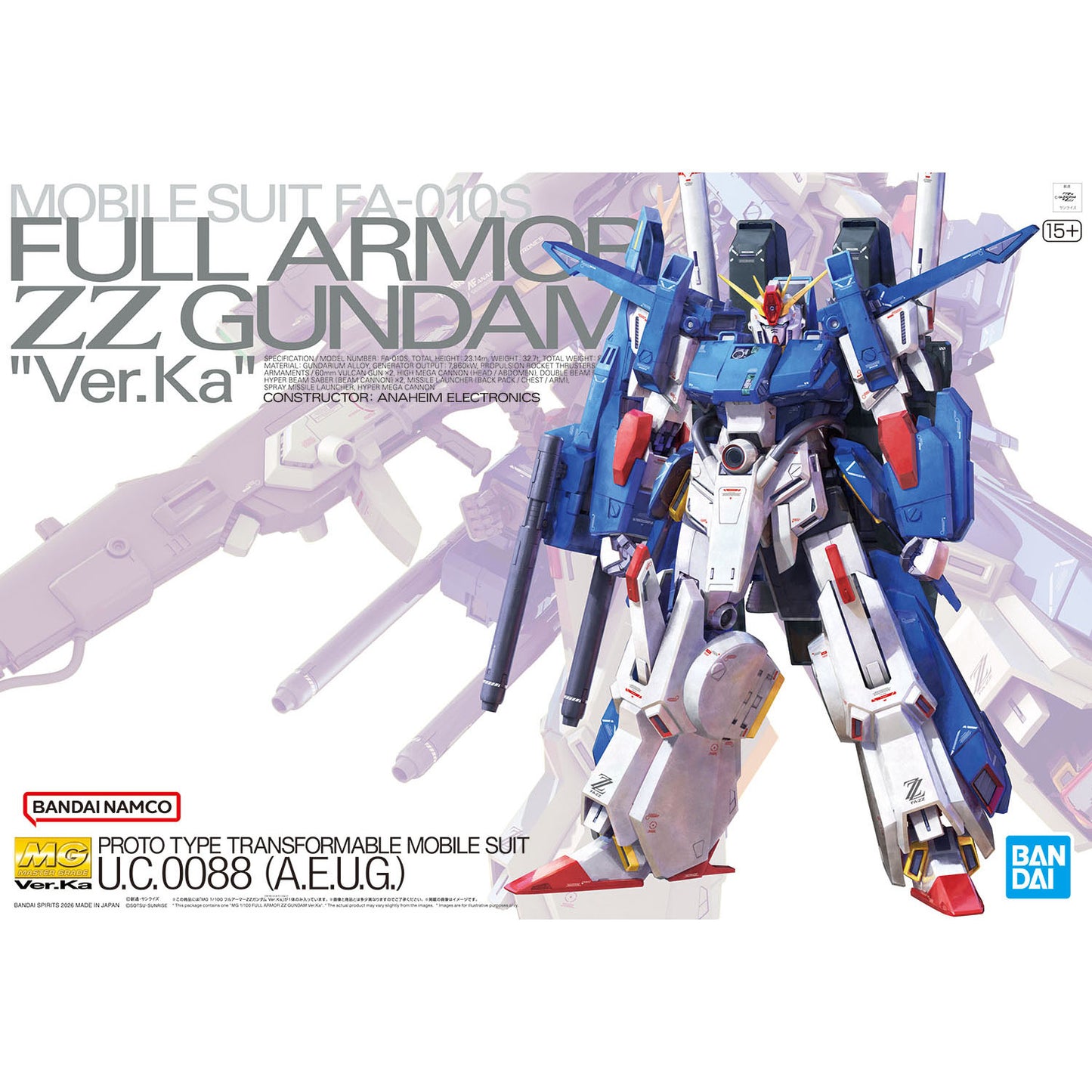 MG 1/100 FULL ARMOR ZZ GUNDAM Ver.Ka